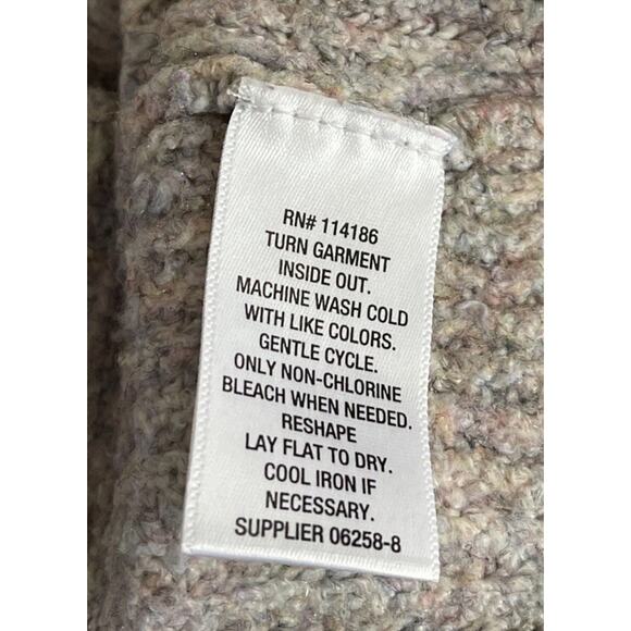 Liz Claiborne Trendy Soft Marled Multicolor Cowl Neck Knit Sweater Medium - Picture 8 of 8